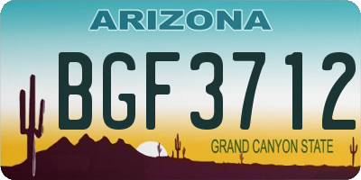 AZ license plate BGF3712