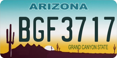 AZ license plate BGF3717