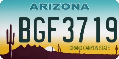 AZ license plate BGF3719