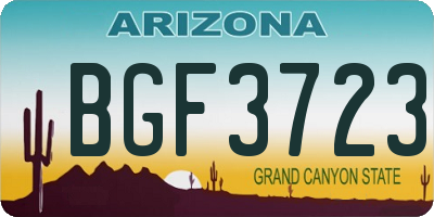 AZ license plate BGF3723