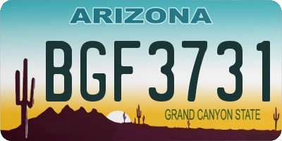 AZ license plate BGF3731