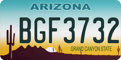 AZ license plate BGF3732
