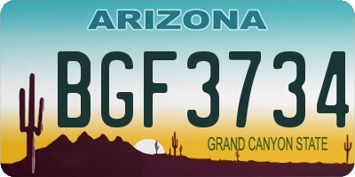 AZ license plate BGF3734