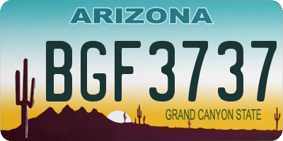 AZ license plate BGF3737