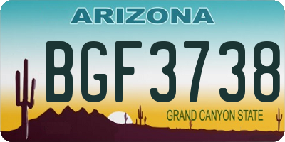 AZ license plate BGF3738