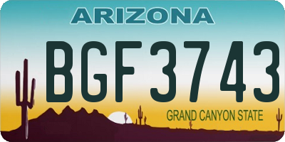 AZ license plate BGF3743