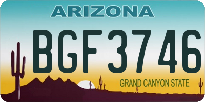AZ license plate BGF3746