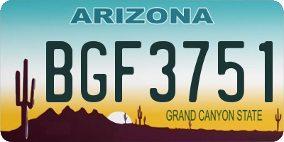 AZ license plate BGF3751