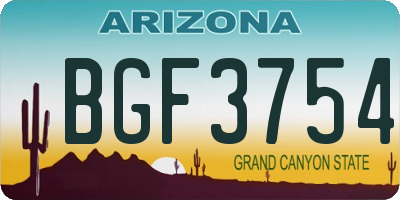 AZ license plate BGF3754
