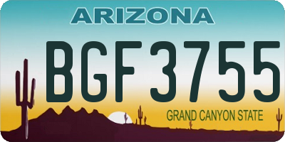 AZ license plate BGF3755
