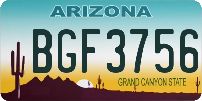 AZ license plate BGF3756