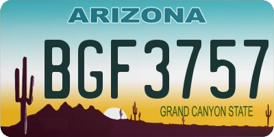 AZ license plate BGF3757