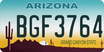 AZ license plate BGF3764