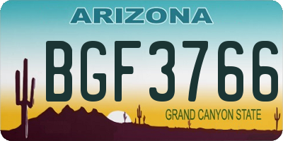 AZ license plate BGF3766