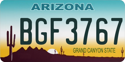 AZ license plate BGF3767