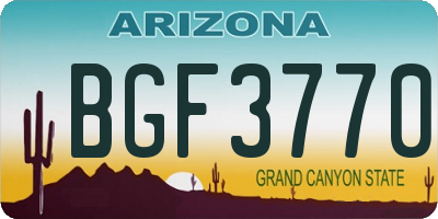 AZ license plate BGF3770