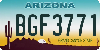 AZ license plate BGF3771