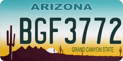 AZ license plate BGF3772
