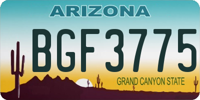 AZ license plate BGF3775