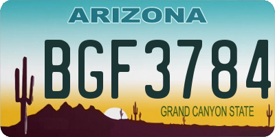 AZ license plate BGF3784