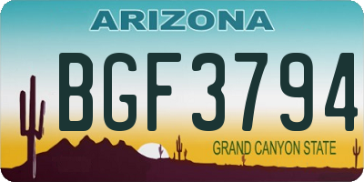 AZ license plate BGF3794