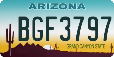 AZ license plate BGF3797