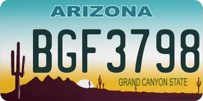 AZ license plate BGF3798