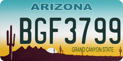 AZ license plate BGF3799