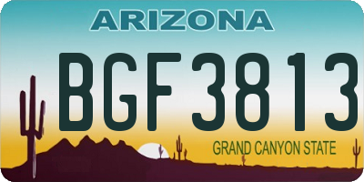 AZ license plate BGF3813