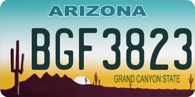 AZ license plate BGF3823