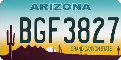 AZ license plate BGF3827