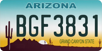 AZ license plate BGF3831
