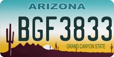 AZ license plate BGF3833