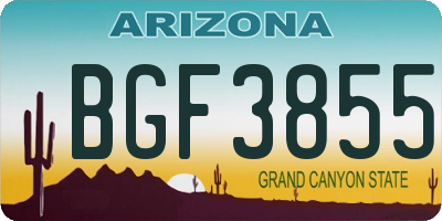 AZ license plate BGF3855
