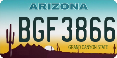 AZ license plate BGF3866