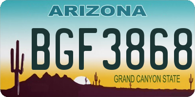 AZ license plate BGF3868