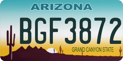 AZ license plate BGF3872