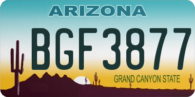 AZ license plate BGF3877