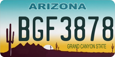 AZ license plate BGF3878