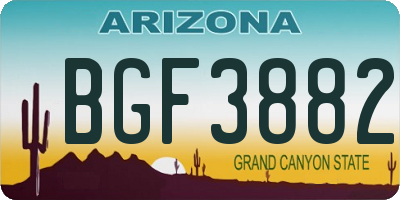 AZ license plate BGF3882