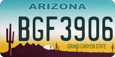 AZ license plate BGF3906