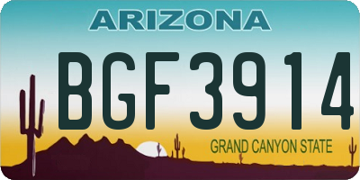 AZ license plate BGF3914