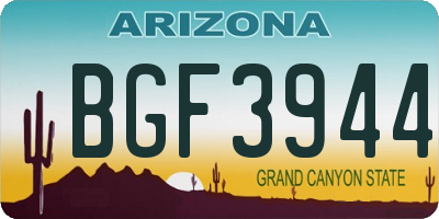 AZ license plate BGF3944