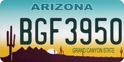 AZ license plate BGF3950