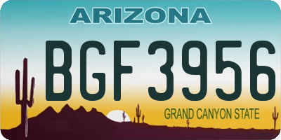 AZ license plate BGF3956