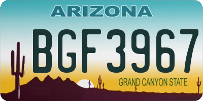 AZ license plate BGF3967