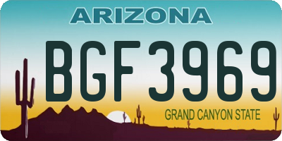 AZ license plate BGF3969