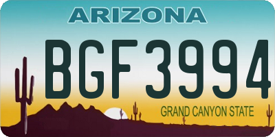 AZ license plate BGF3994