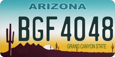 AZ license plate BGF4048