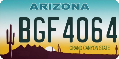 AZ license plate BGF4064
